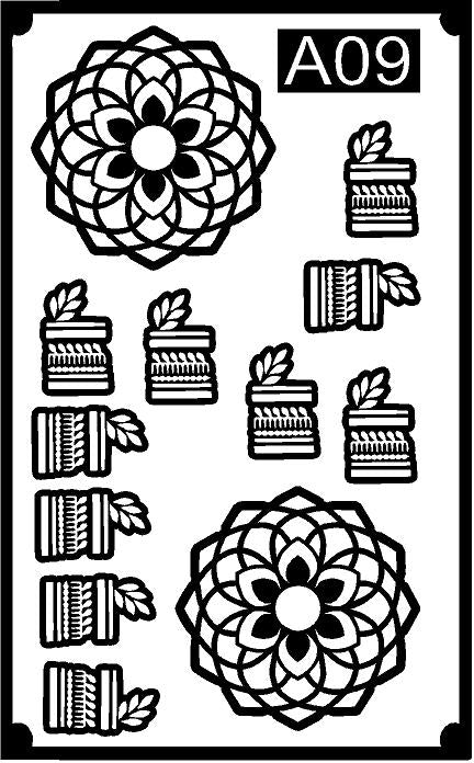 CODE NO. - A09 / MANDALA STENCIL/ REBAN STENCIL.