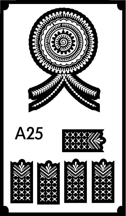 CODE NO. - A25 / MANDALA STENCIL/ REBAN STENCIL.