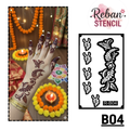 Professional Long Mehndi Stencil – Continuous Hand Art Pattern REBANSTENCIL B04