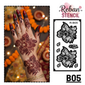Professional Long Mehndi Stencil – Continuous Hand Art Pattern REBANSTENCIL B05