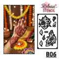 Premium Long Mehndi Stencil – Full Hand Elegant Trail Design REBANSTENCIL B06