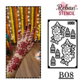 Premium Mehndi Stencil for Hand   REBAN STENCIL B08
