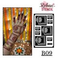 Premium Long Mehndi Stencil – Full Hand Elegant Trail Design REBAN STENCIL B09