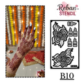 Premium Long Mehndi Stencil – Full Hand Elegant Trail Design REBANSTENICL B10