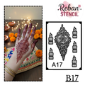 Arabic Style Long Mehndi Stencil – Bold Flowing Pattern REBANSTENCIL B17