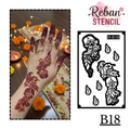 Indo-Arabic Long Mehndi Stencil – Modern Fusion Hand Pattern REBANSTENCIL B18