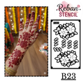 Professional Long Mehndi Stencil – Continuous Hand Art Pattern REBANSTENCIL B23