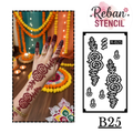 Festive Long Mehndi Stencil – Detailed Traditional Flow Design REBANSTENCIL B25