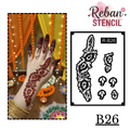 Designer Long Mehndi Stencil – Extended Arm & Hand Pattern REBSANSTENCIL B26