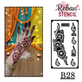 Indo-Arabic Long Mehndi Stencil – Modern Fusion Hand Pattern REBANSTENCIL B28