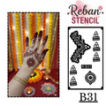 Modern Long Mehndi Stencil – Sleek Full Hand Art Pattern REBANSTENCIL B31