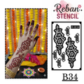 Modern Long Mehndi Stencil REBANSTENCIL B34