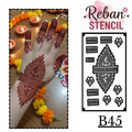 Premium Mehndi Stencil for Hands REBANSTENCIL B45