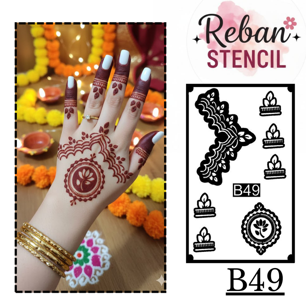 Mehndi Stencil – Easy-to-Use for Perfect Designs REBANSTENCIL B49