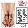 Professional Leg Mehndi Stencil for Stylish Foot Design Patterns REBANSTENCIL C03