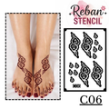 Premium Foot Mehndi Stencil for Clean and Detailed Leg Designs REBANSTENCIL C06