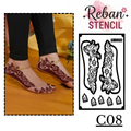 Designer Foot Mehndi Stencil for Beautiful Leg Art Patterns REBANSTENCIL C08