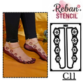 Creative Leg Mehndi Stencil for Beautiful Foot Design Patterns REBANSTENCIL C11