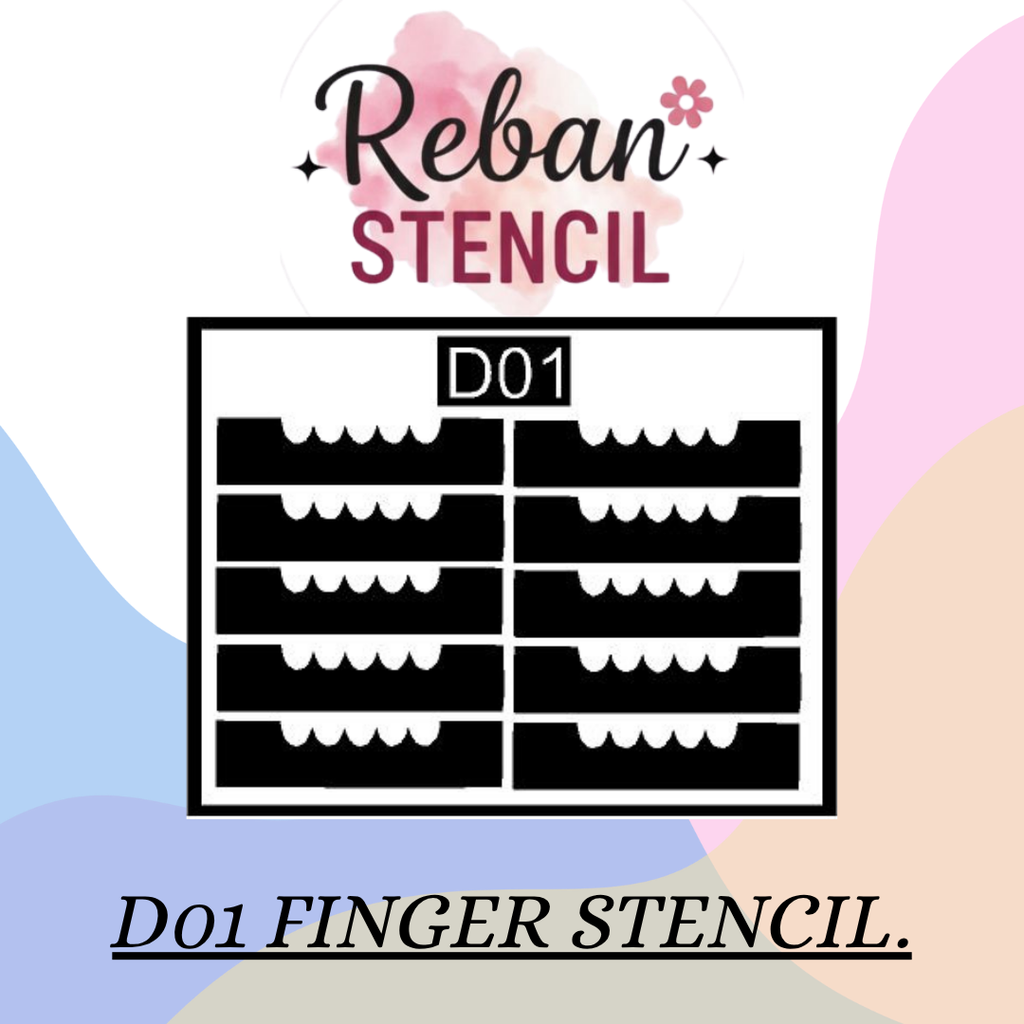 Elegant Finger Mehndi Stencil for Intricate Hand Design REBAN STENCIL D01