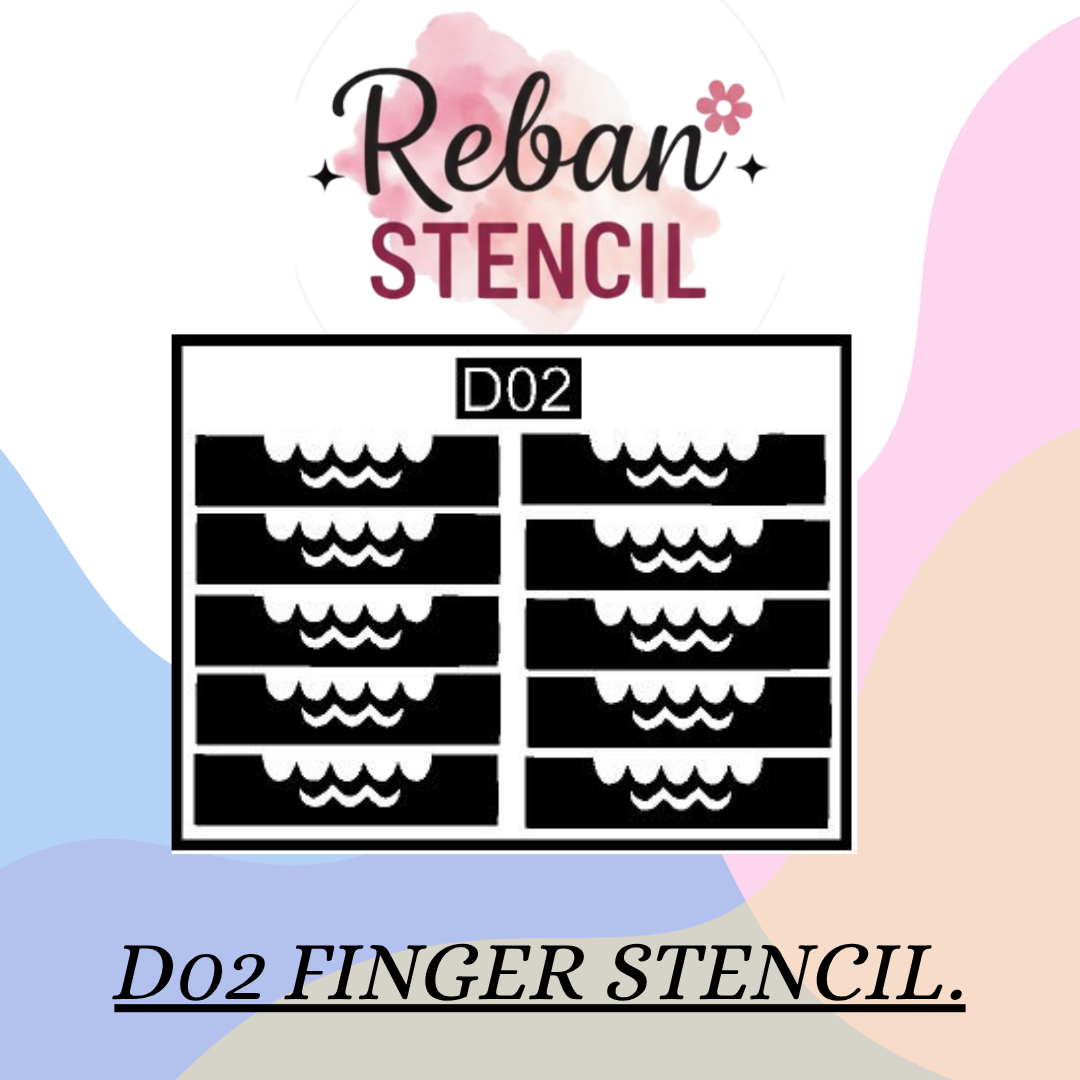 Premium Finger Design Mehndi Stencil for Quick Application REBAN STENCIL D02