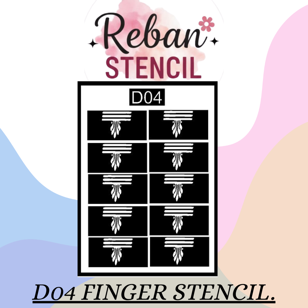 Stylish Finger Pattern Mehndi Stencil for Festive Wear REBAN STENCIL D04