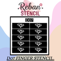 Trendy Finger Mehndi Pattern Stencil for Instant Application REBAN STENCIL D07