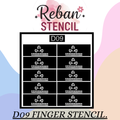 Detailed Finger Mehndi Design Stencil for Beginners & Experts REBAN STENCIL D09