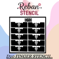 Detailed Finger Mehndi Design Stencil for Beginners & Experts REBANSTENCIL D10