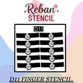 Modern Finger Art Mehndi Stencil for Stylish Occasion REBAN STENCIL D11