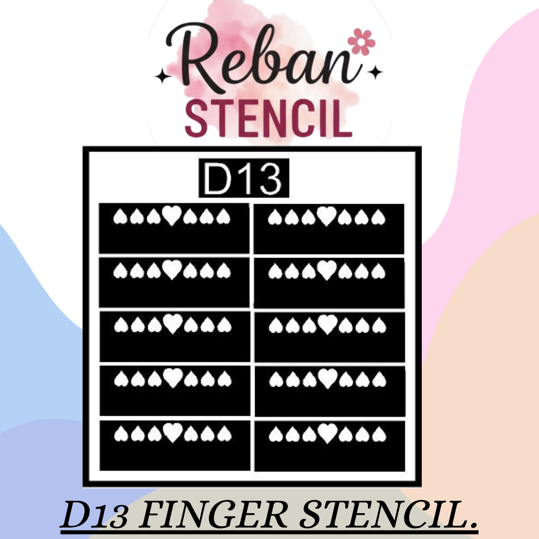 Premium Quality Finger Mehndi Stencil for Smooth Application REBAN STENCIL D13