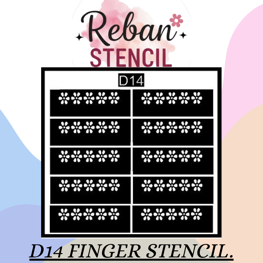 Minimal Finger Mehndi Stencil for Subtle & Chic Look REBAN STENCIL D14
