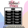 Festive Finger Mehndi Stencil for Wedding & Party Designs REBAN STENCIL D15