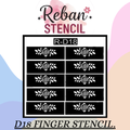 Contemporary Finger Mehndi Stencil for Unique Hand Art REBAN STENCIL D17
