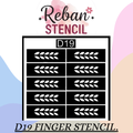 Fine Line Finger Mehndi Stencil for Elegant Detailing REBAN STENCIL D19