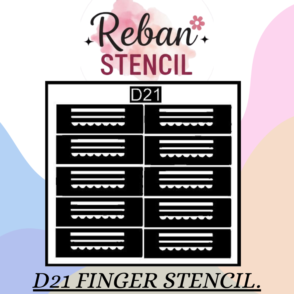 Precision Finger Mehndi Stencil for Fine Line Detailing REBAN STENCIL D21