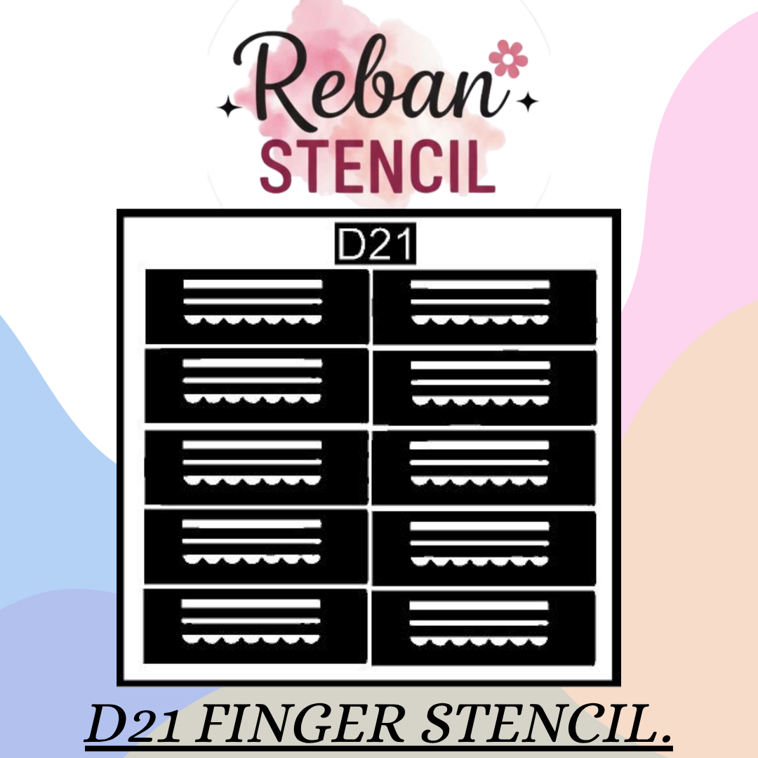 Precision Finger Mehndi Stencil for Fine Line Detailing REBAN STENCIL D21