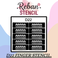 Elegant Finger Art Stencil for Quick Mehndi Application REBAN STENCIL D22