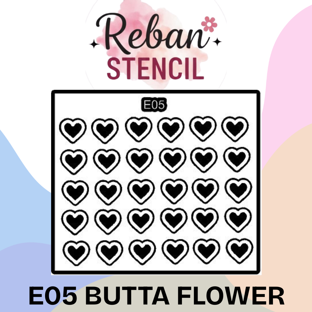 Designer Butta Floral Grid Stencil for Symmetrical Mehndi Art REBAN STENCIL E05
