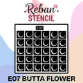 Professional Butta Flower Mehndi Stencil for Clean & Repetitive Designs REBAN STENCIL E07