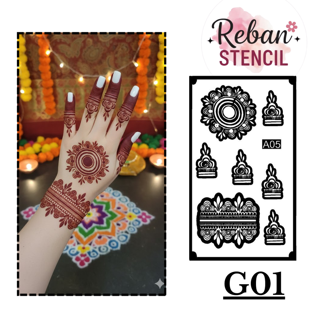 Premium Mandala Bracelet Mehndi Stencil for Elegant Hand Designs