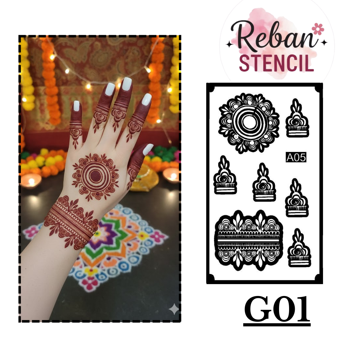 Premium Mandala Bracelet Mehndi Stencil for Elegant Hand Designs