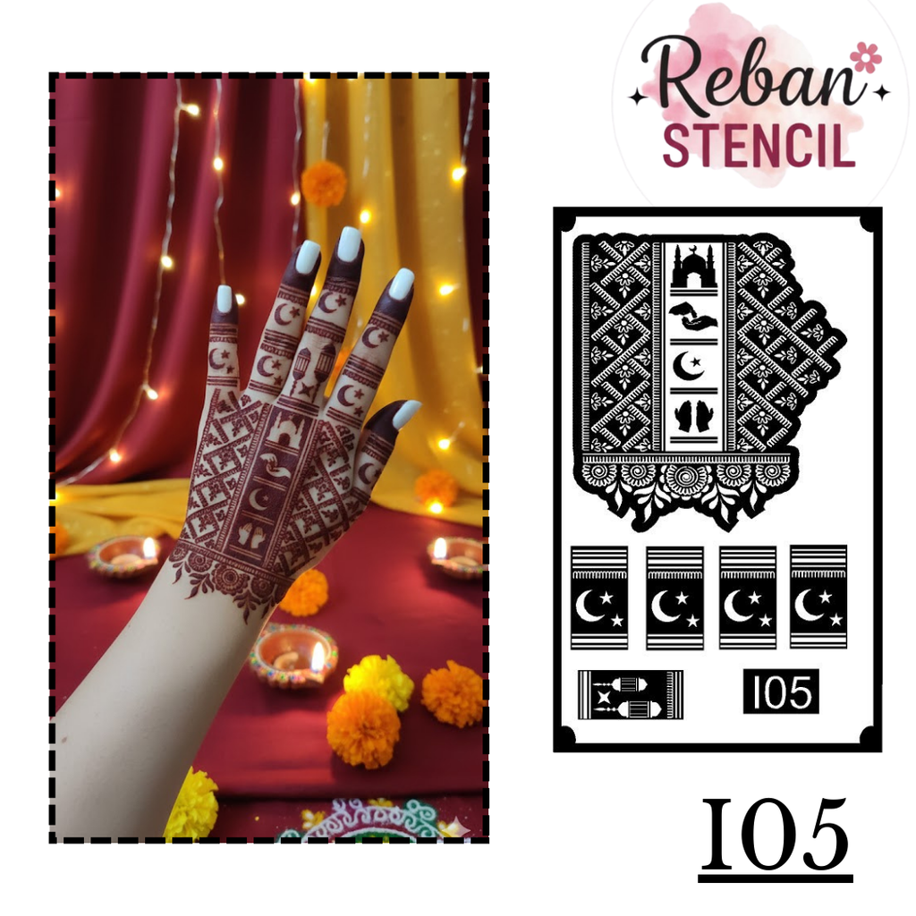 Eid Special Full Hand Mehndi Stencil REBANSTENCIL I05