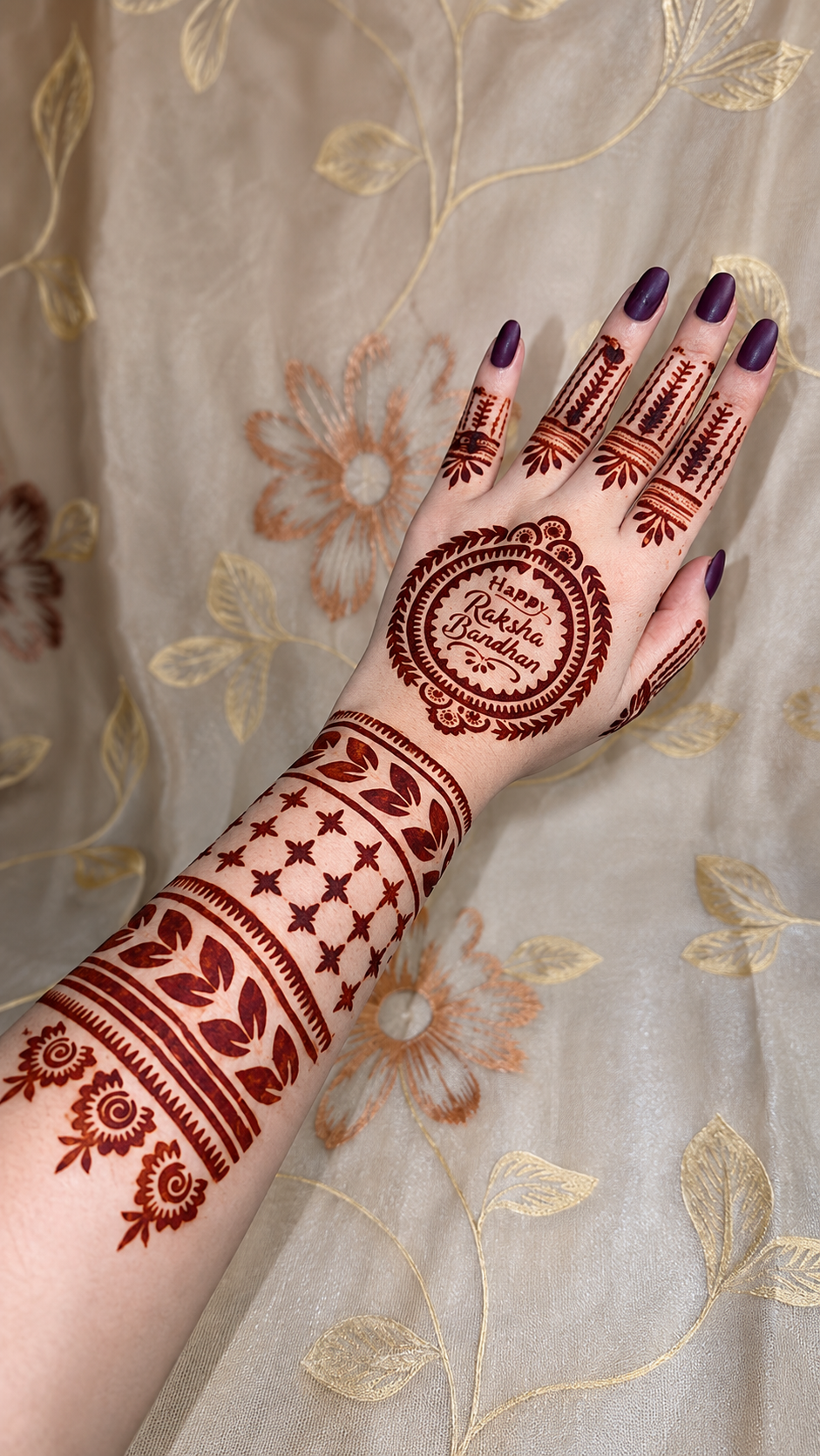 T01 – Raksha Bandhan Special Mehndi Stencil | Happy Raksha Bandhan Design