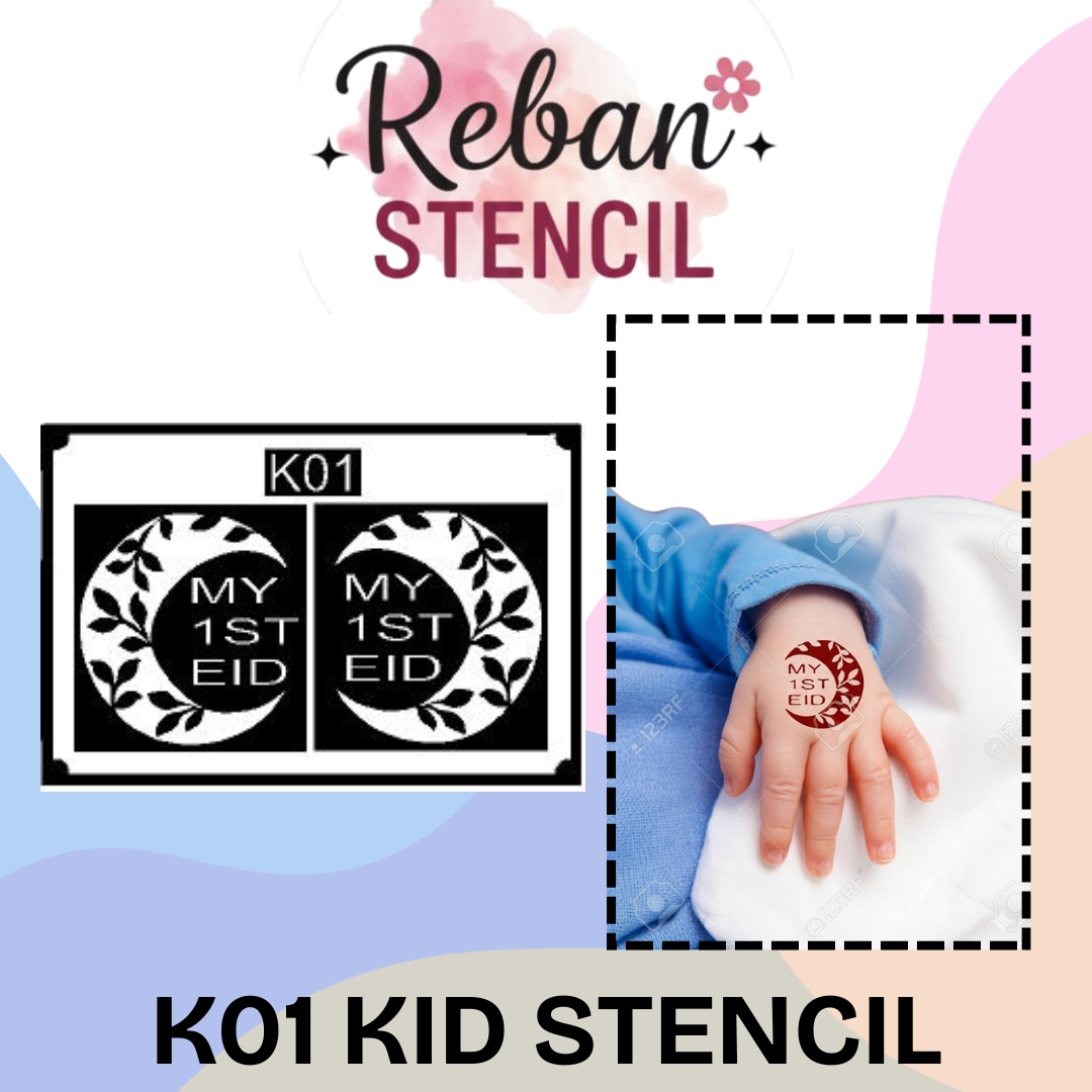 Cute Kids Mehndi Stencil Designs for Fun and Easy Application REBAN STENCIL K01