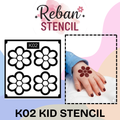 Easy Kids Mehndi Stencil for Quick and Mess-Free Designs REBAN STENCIL K02