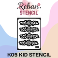 Cute Pattern Kids Mehndi Stencil for Creative Looks REBAN STENCIL K05