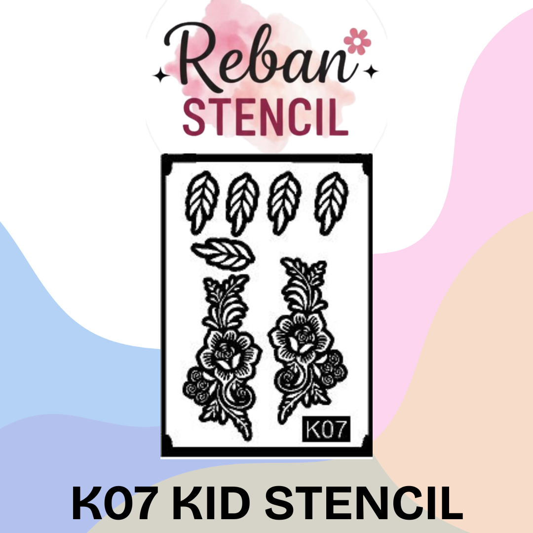 Small Size Kids Mehndi Stencil for Perfect Fit REBAN STENCIL K07