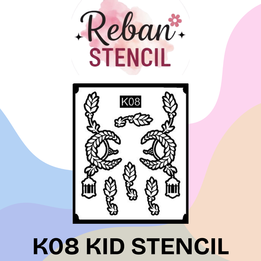 Adorable Kids Mehndi Stencil for Instant Cute Designs REBAN STENCIL K08