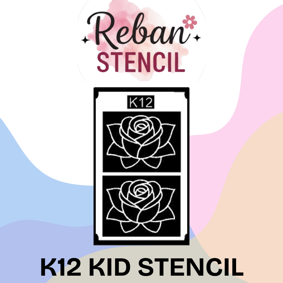Designer Kids Mehndi Stencil for Unique Hand Art REBAN STENCIL K12