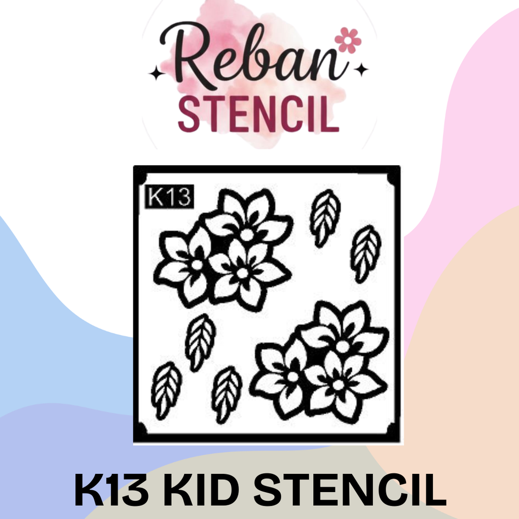 Quick Design Kids Mehndi Stencil for Instant Results REBAN STENCIL K13